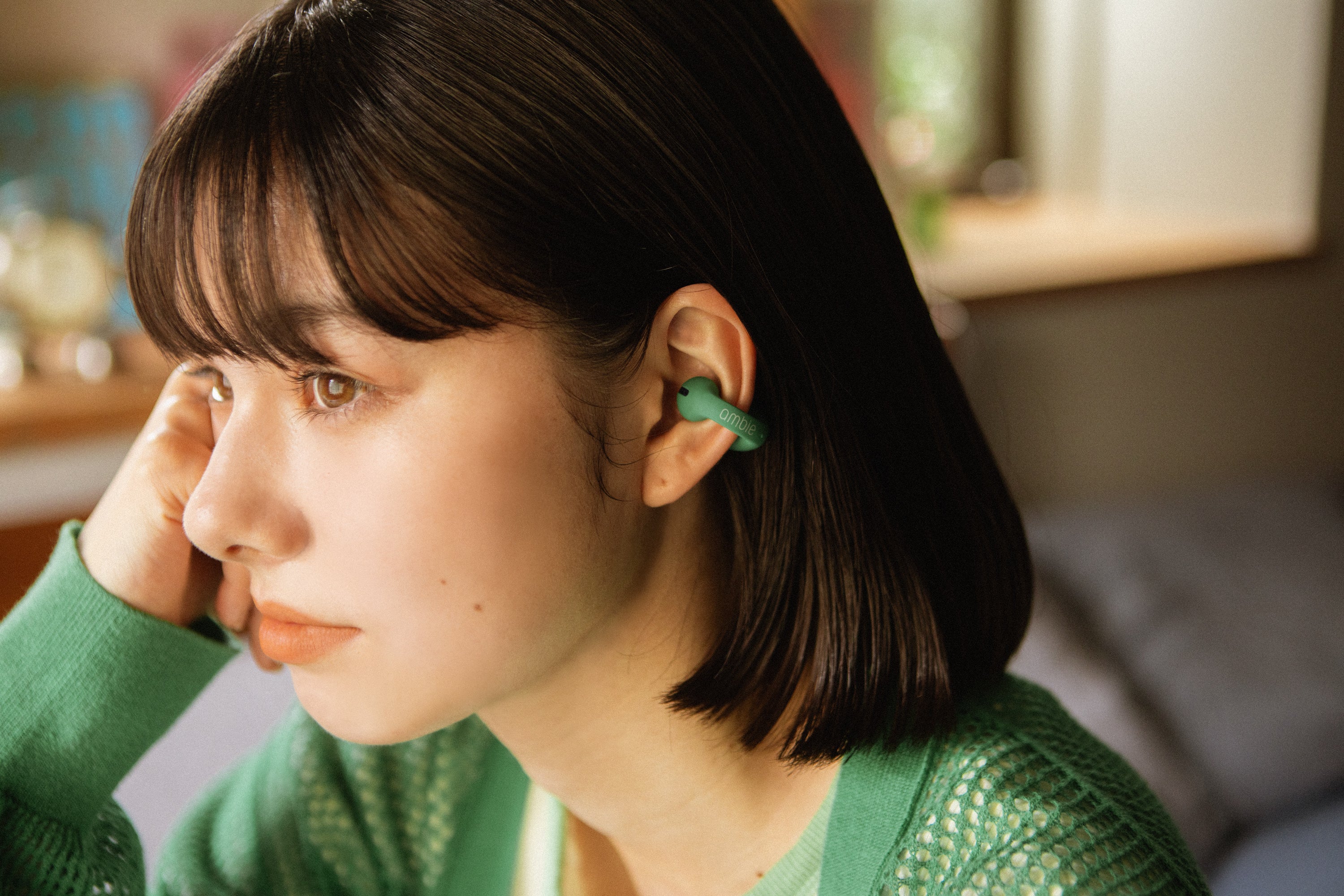 ambie sound earcuffs AM-TW02 Green × Indigo